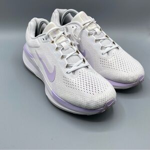 Nike White Lavender Mesh Lace-Up Womens Sneakers